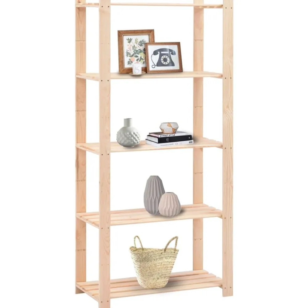 vidaXL Étagère de stockage 5 niveaux 80x38x170 cm Pin solide 250 kg