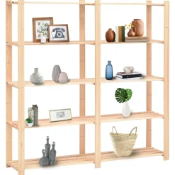 vidaXL Étagère de stockage 5 niveaux 170x38x170 cm Pin solide 500 kg