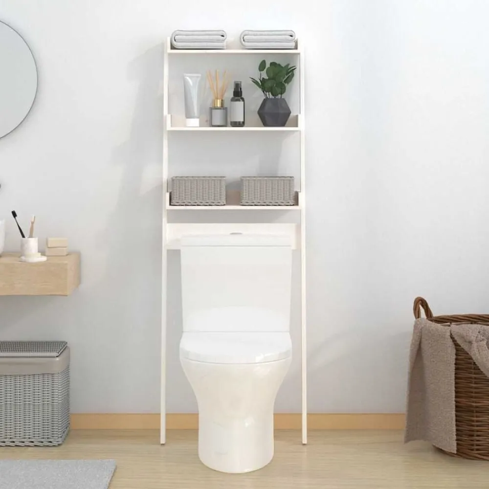 vidaXL Étagère de toilette 63,5x32x179 cm Bois de pin massif