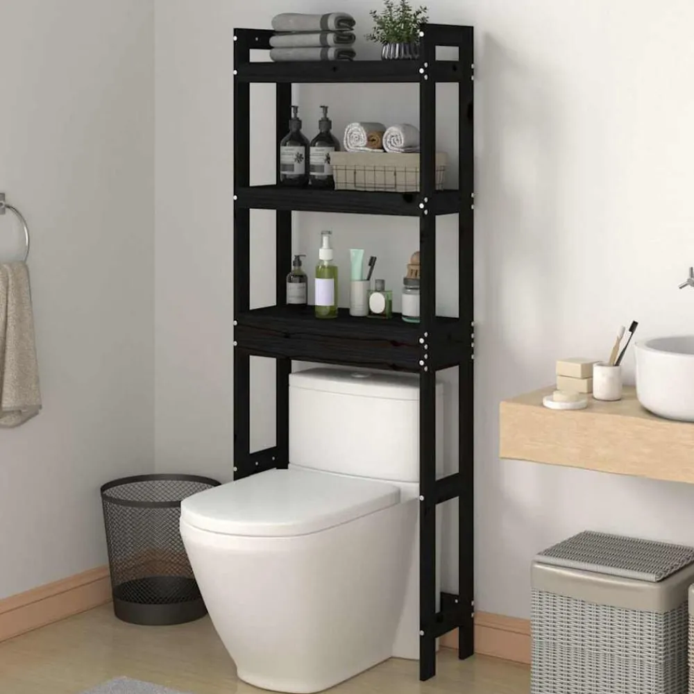 vidaXL Étagère de toilette 63x26x171 cm Bois de pin massif