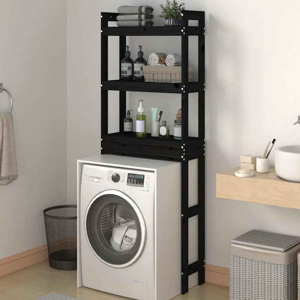 vidaXL Étagère de toilette 63x26x171 cm Bois de pin massif