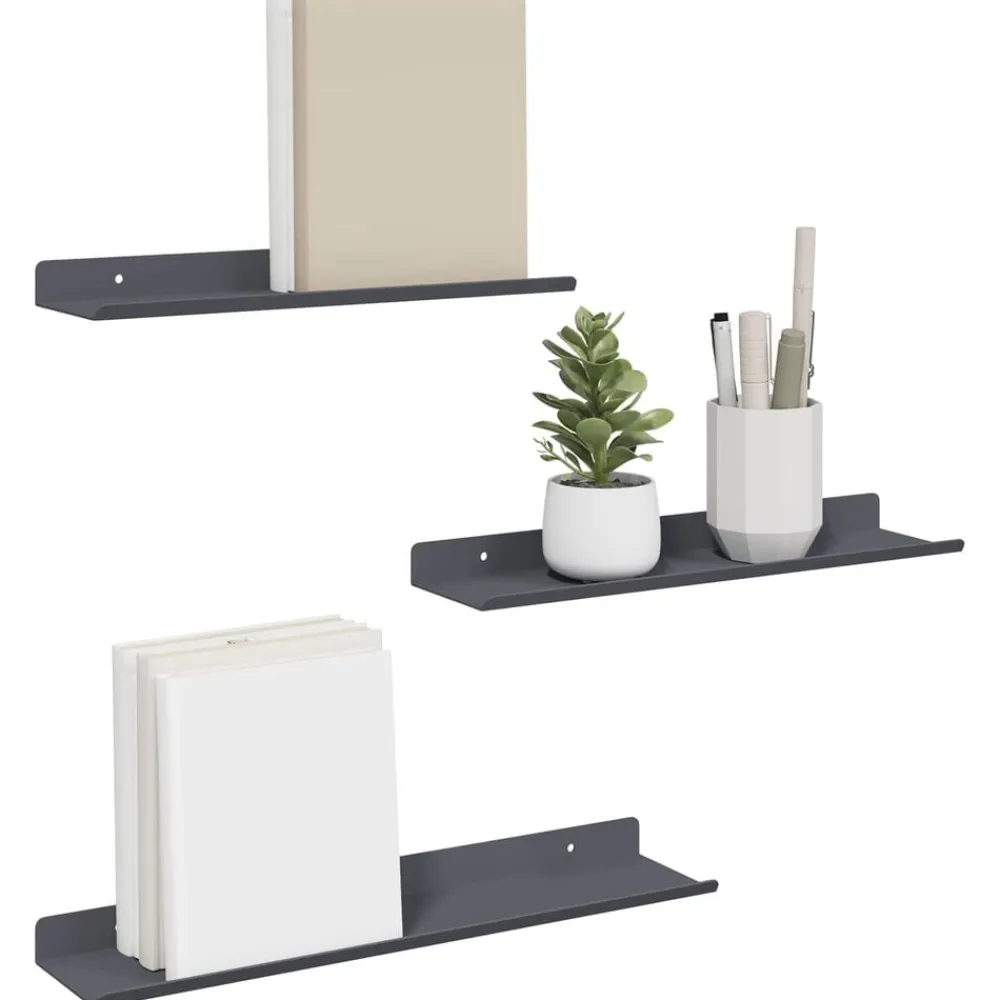 vidaXL Étagère flottante 3 pcs 40 x 9 x 2,5 cm Acier