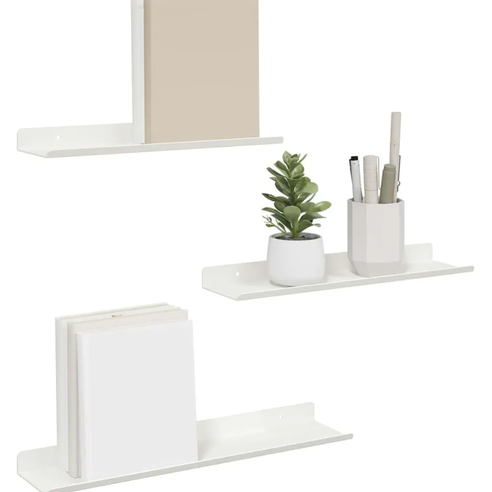 vidaXL Étagère flottante 3 pcs 40 x 9 x 2,5 cm Acier