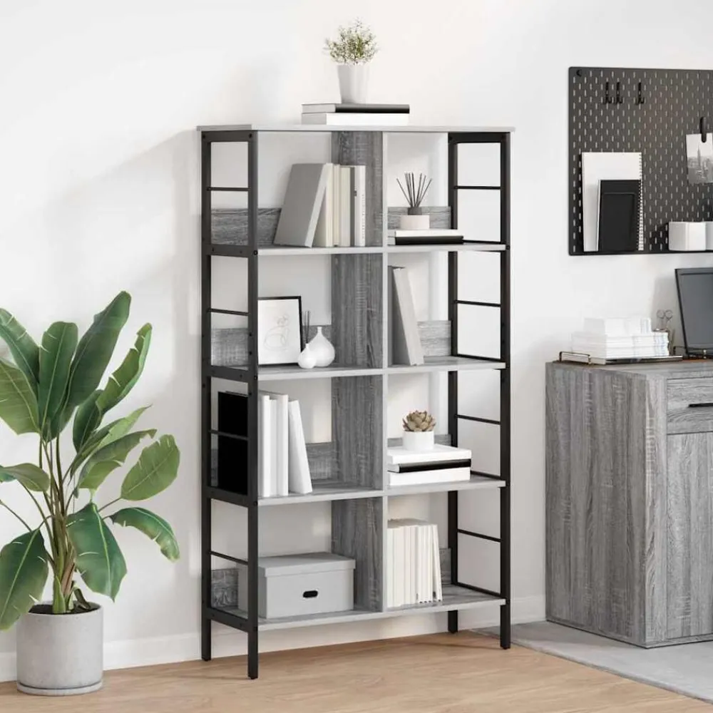 Étagères-vidaXL Étagère Gris Sonoma 82 x 32 x 144,5 cm Bois d'ingénierie Sonoma gris