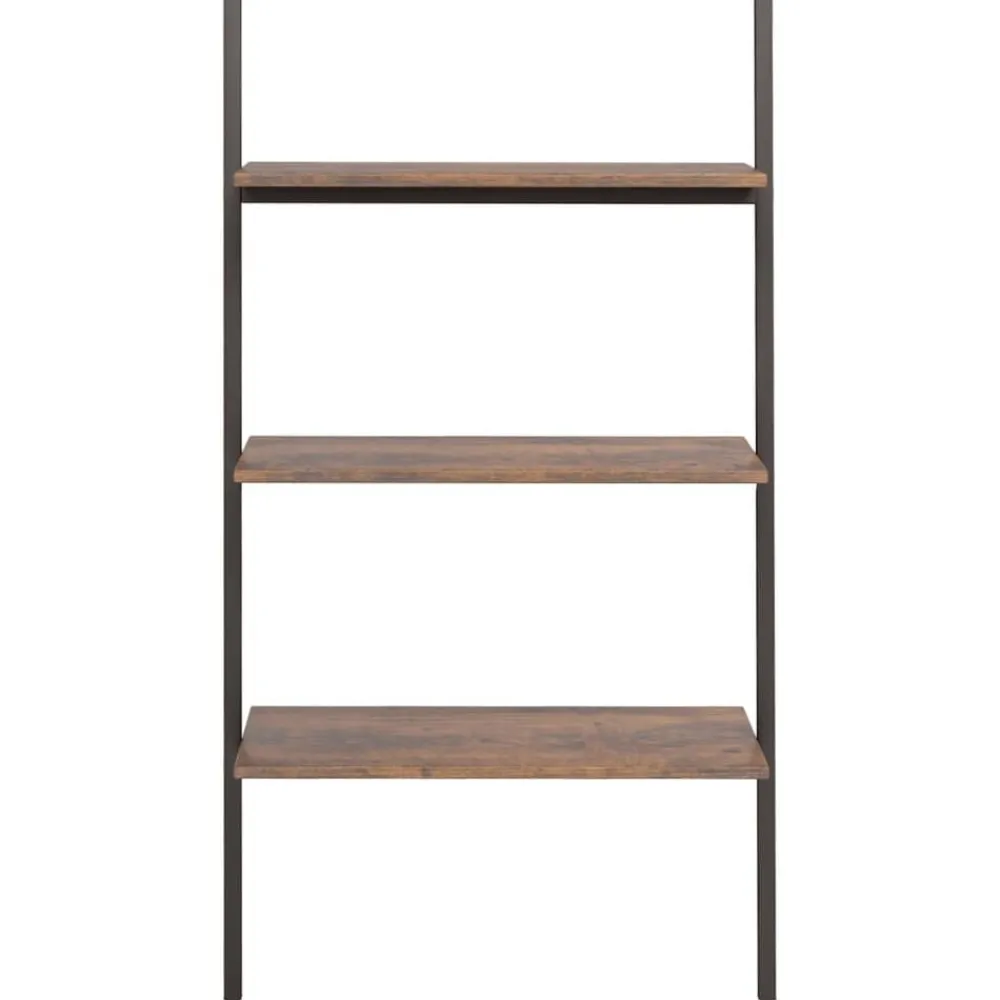 Étagères-vidaXL Étagère inclinée à 3 niveaux et noir 64x34x116 cm Marron foncé