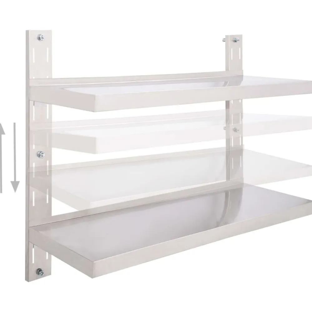 vidaXL Étagère murale à 2 niveaux Acier inoxydable 100x30 cm