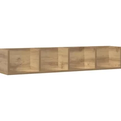 vidaXL Étagère murale à CD chêne artisanal 100x18x18cm bois ingénierie