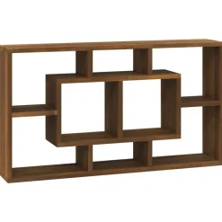 Étagères-vidaXL Étagère murale 8 compartiments Chêne marron Ch&ecirc;ne marron