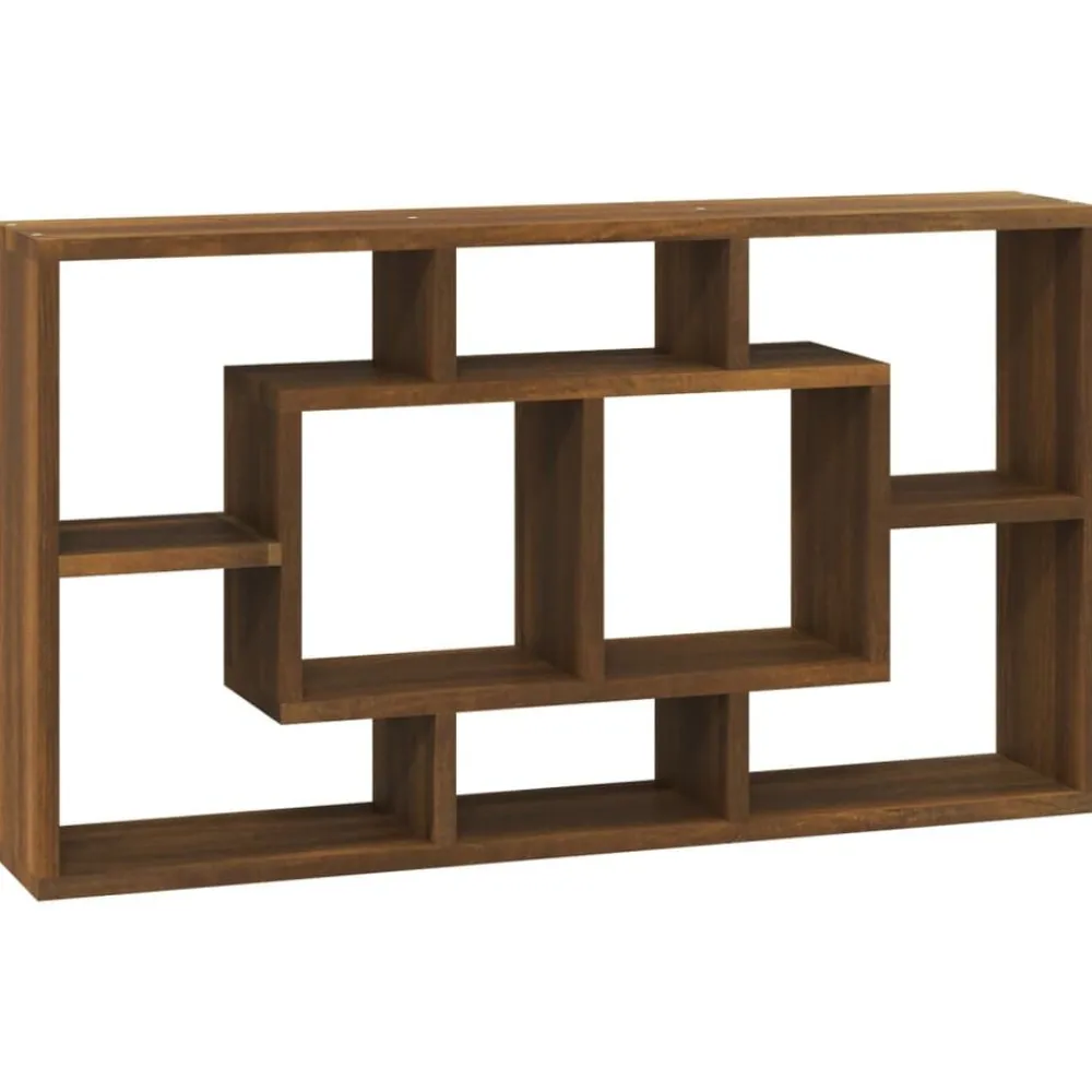 Étagères-vidaXL Étagère murale 8 compartiments Chêne marron Chêne marron