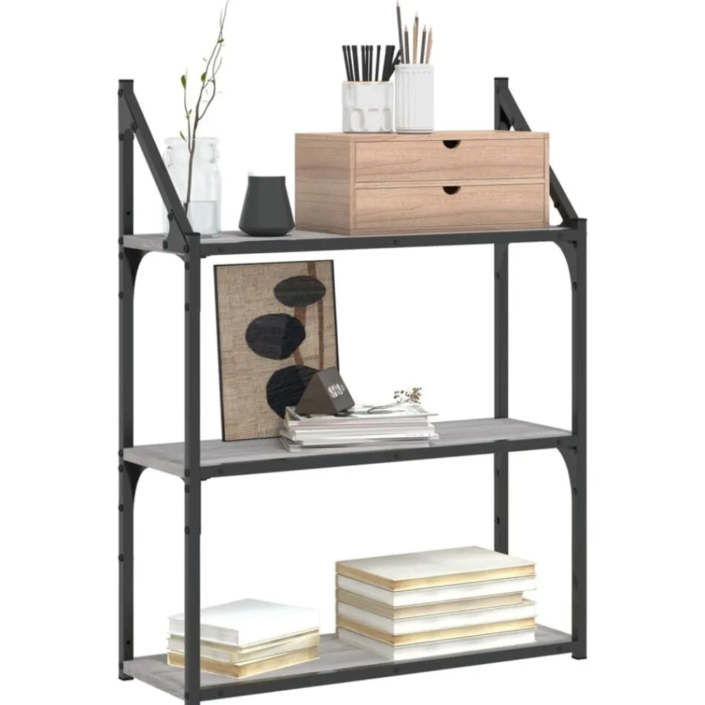 Étagères-vidaXL Étagère murale 3 niveaux 60x21x78,5 cm Sonoma gris