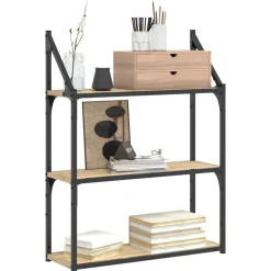 vidaXL Étagère murale 3 niveaux chêne sonoma 60x21x78,5 cm