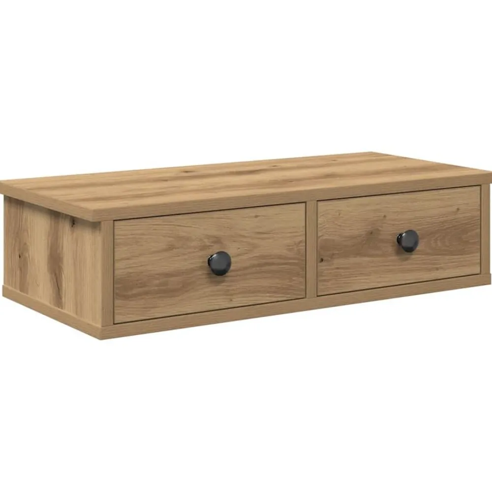 vidaXL Étagère murale avec tiroirs chêne artisanal bois d'ingénierie