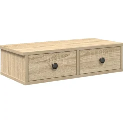 Étagères-vidaXL Étagère murale avec tiroirs chêne sonoma bois d'ingénierie Chêne sonoma