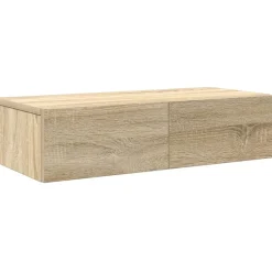 Étagères-vidaXL Étagère murale avec tiroirs chêne sonoma bois d'ingénierie Chêne sonoma