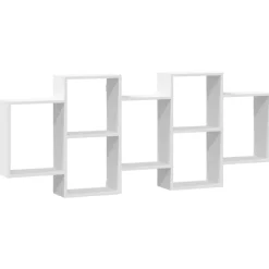 Étagères-vidaXL Étagère murale 159x18x65 cm bois d'ingénierie Blanc