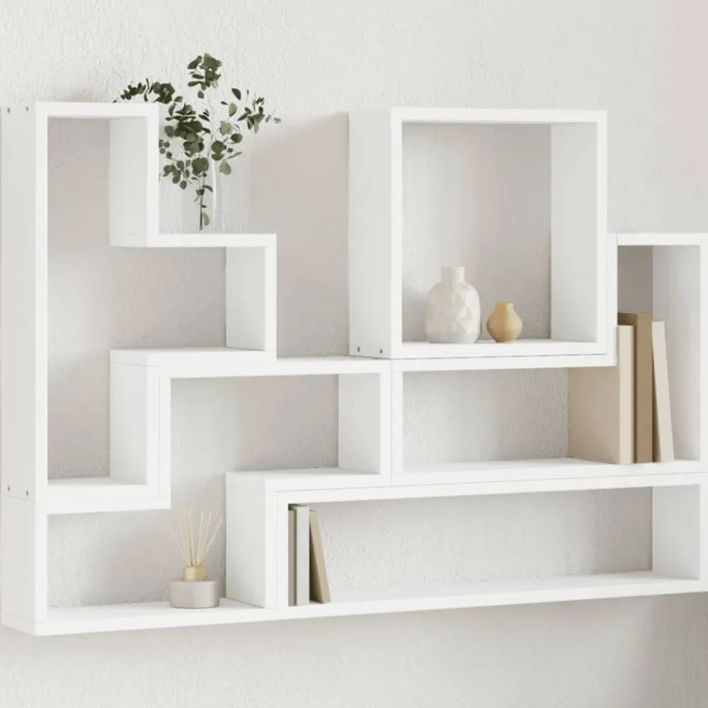 Étagères-vidaXL Étagère murale 96x12x64 cm bois d’ingénierie Blanc