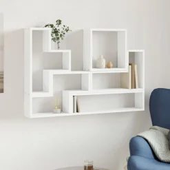 Étagères-vidaXL Étagère murale 96x12x64 cm bois d’ingénierie Blanc