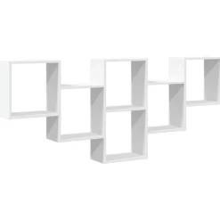 Étagères-vidaXL Étagère murale 159x18x66 cm bois d'ingénierie Blanc