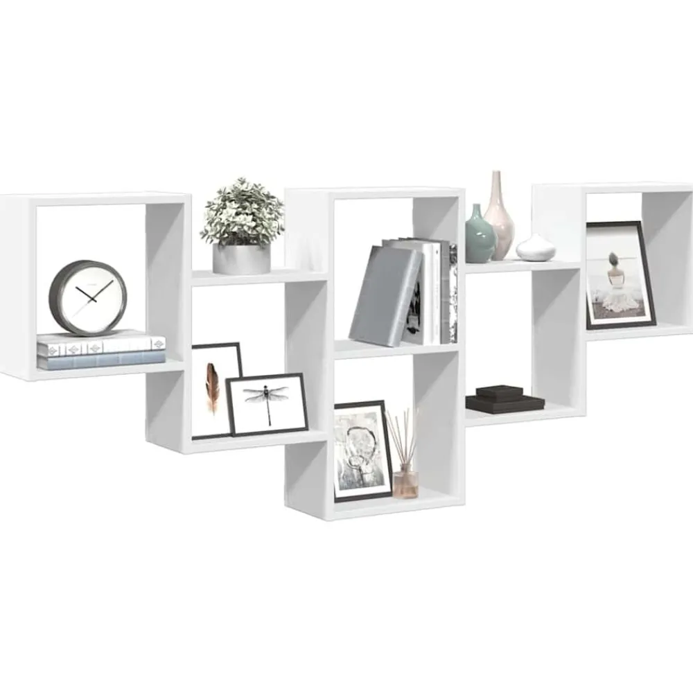 Étagères-vidaXL Étagère murale 159x18x66 cm bois d'ingénierie Blanc