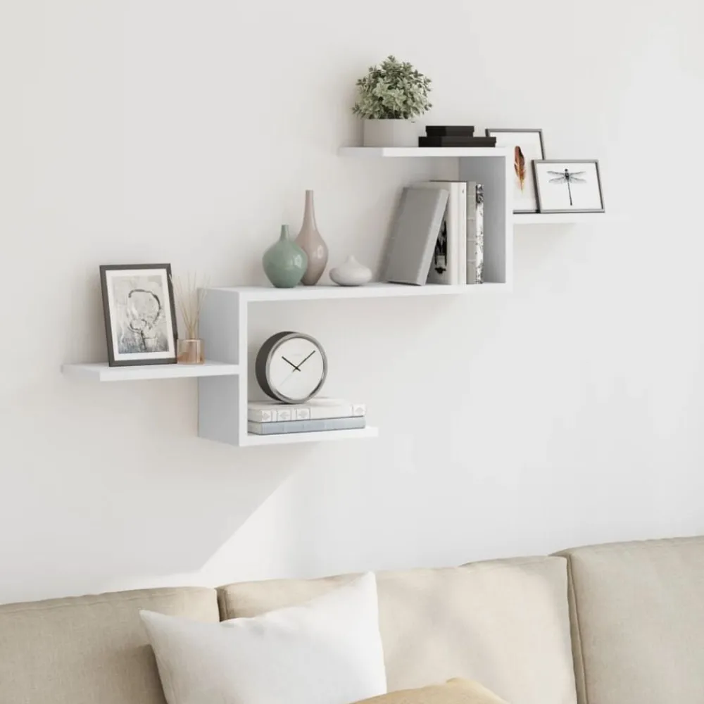 Étagères-vidaXL Étagère murale 104x15x49 cm bois d'ingénierie Blanc