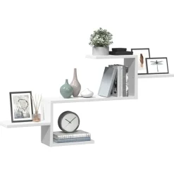Étagères-vidaXL Étagère murale 104x15x49 cm bois d'ingénierie Blanc