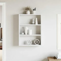 Étagères-vidaXL Étagère murale 43x9x60 cm bois d'ingénierie Blanc