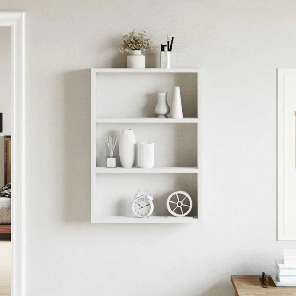 Étagères-vidaXL Étagère murale 43x9x60 cm bois d'ingénierie Blanc