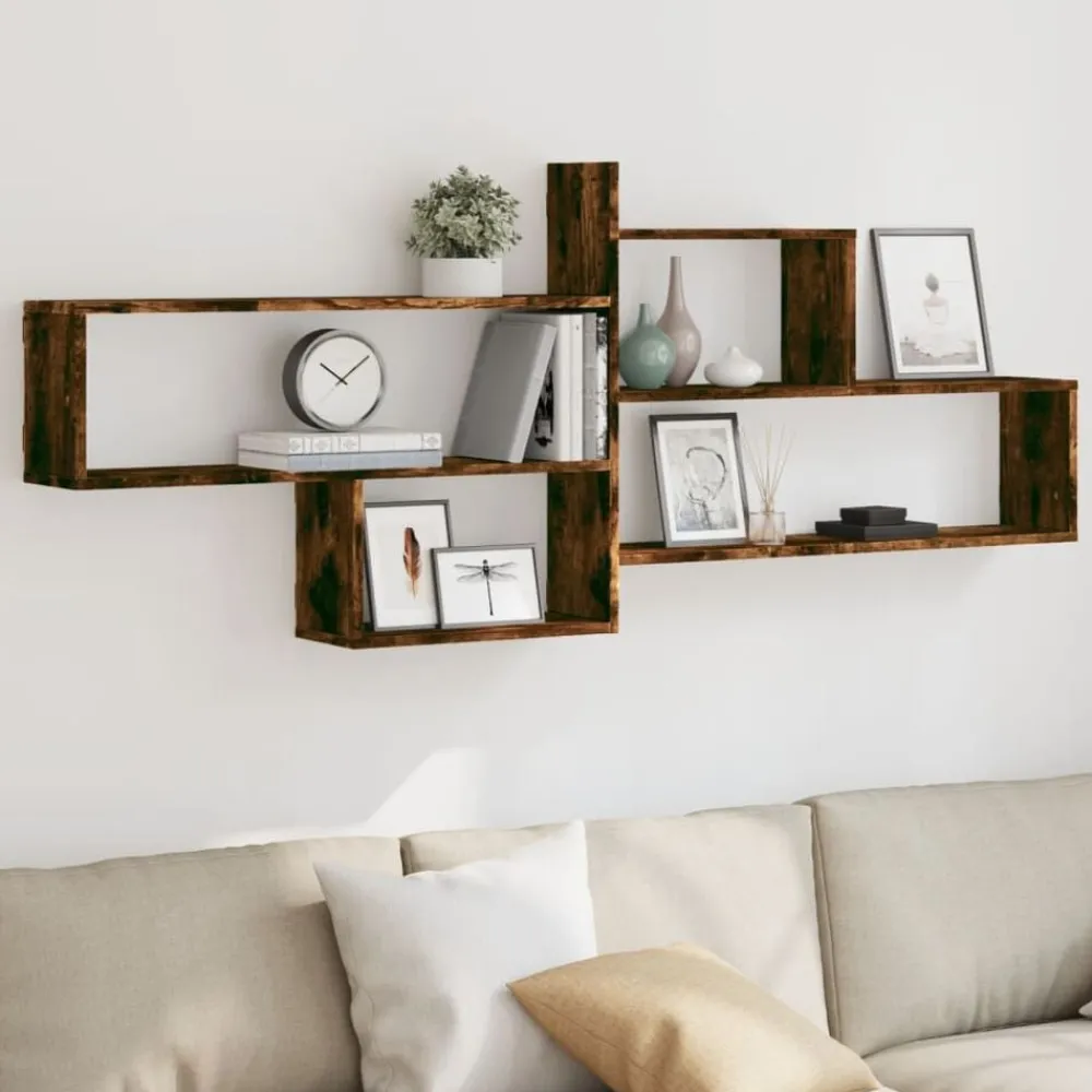 vidaXL Étagère murale chêne fumé 167,5x18x68 cm bois d'ingénierie