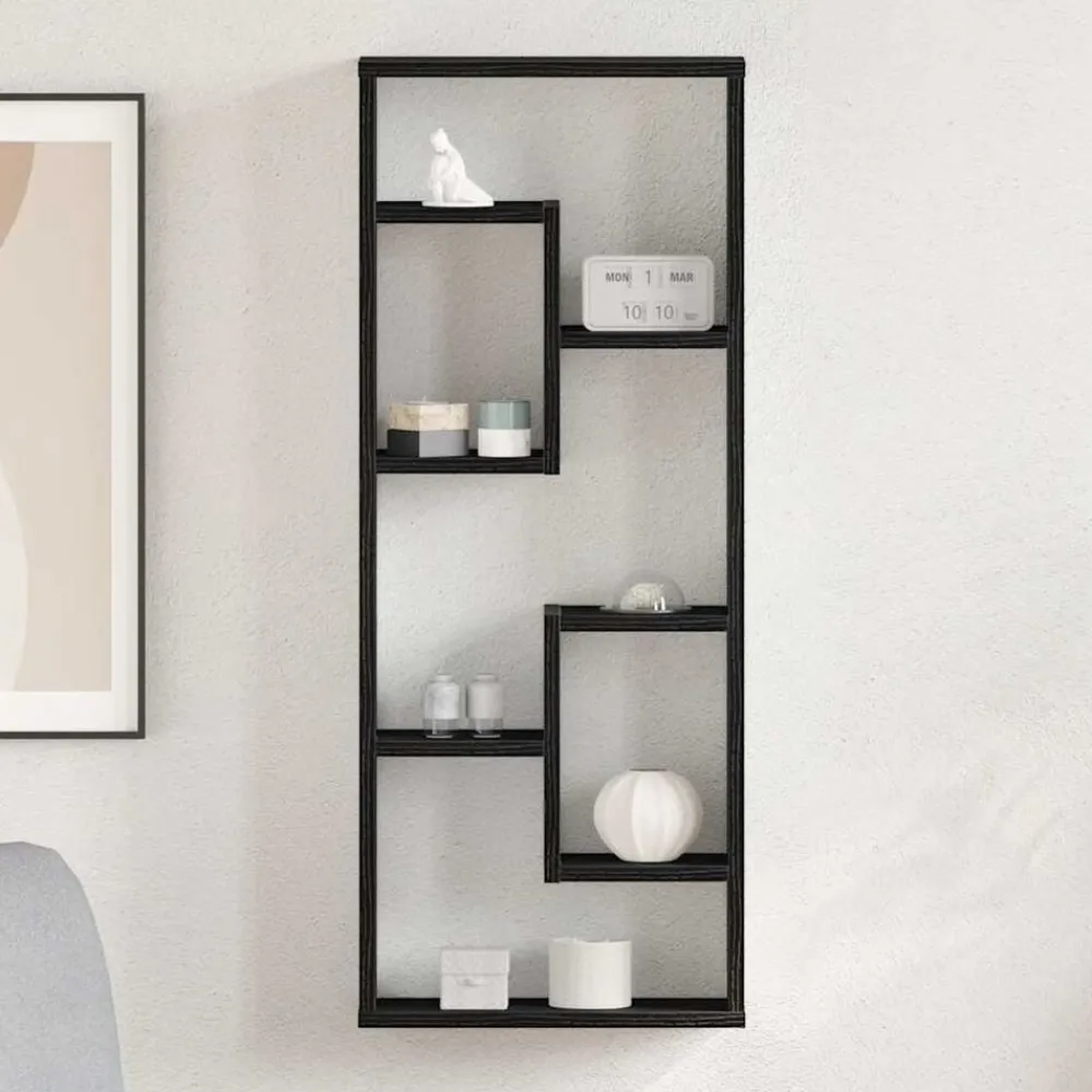 vidaXL Étagère murale Chêne noir 36x16x90 cm Bois d'ingénierie