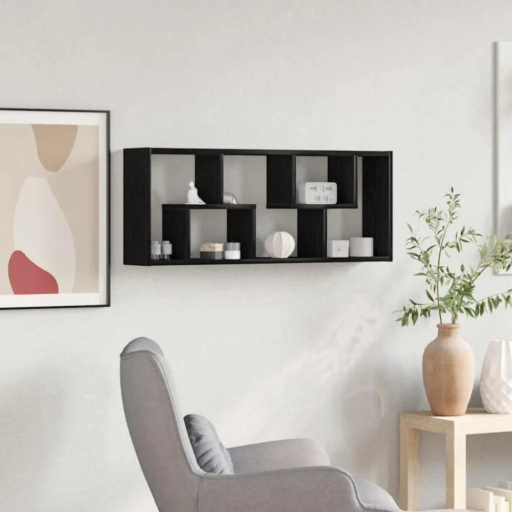 vidaXL Étagère murale Chêne noir 36x16x90 cm Bois d'ingénierie