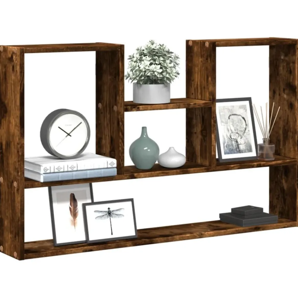 Étagères-vidaXL Étagère murale chêne fumé 99x15x60 cm bois d'ingénierie Chêne fumé