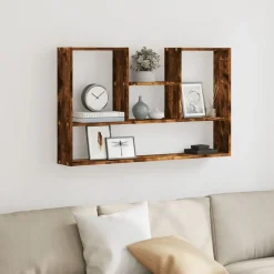 Étagères-vidaXL Étagère murale chêne fumé 99x15x60 cm bois d'ingénierie Chêne fumé