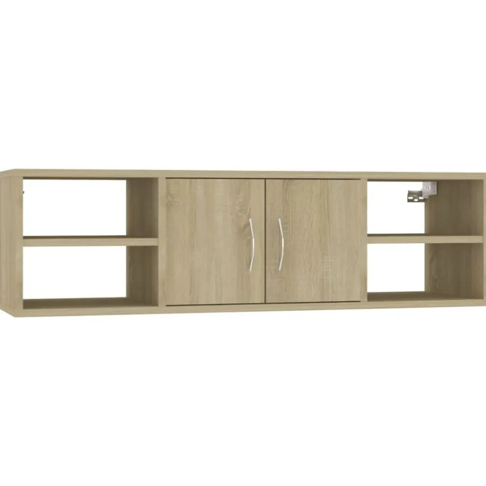 Étagères-vidaXL Étagère murale Chêne sonoma 102x30x29 cm Bois d’ingénierie Ch&ecirc;ne sonoma