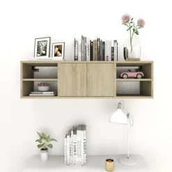 Étagères-vidaXL Étagère murale Chêne sonoma 102x30x29 cm Bois d’ingénierie Ch&ecirc;ne sonoma