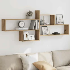 Étagères-vidaXL Étagère murale chêne artisanal 167,5x18x68 cm bois ingénierie Ch&ecirc;ne