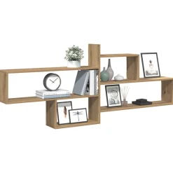 Étagères-vidaXL Étagère murale chêne artisanal 167,5x18x68 cm bois ingénierie Chêne