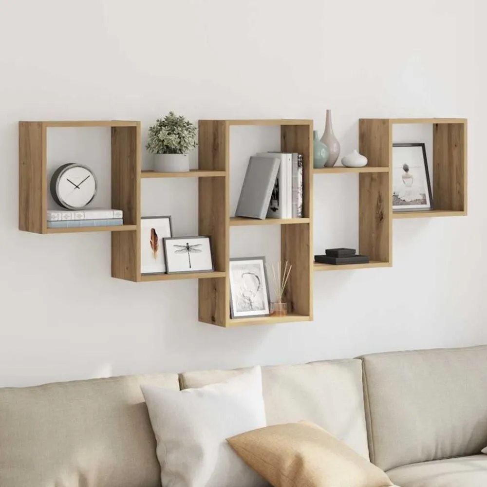 Étagères-vidaXL Étagère murale chêne artisanal 159x18x66 cm bois d'ingénierie Chêne
