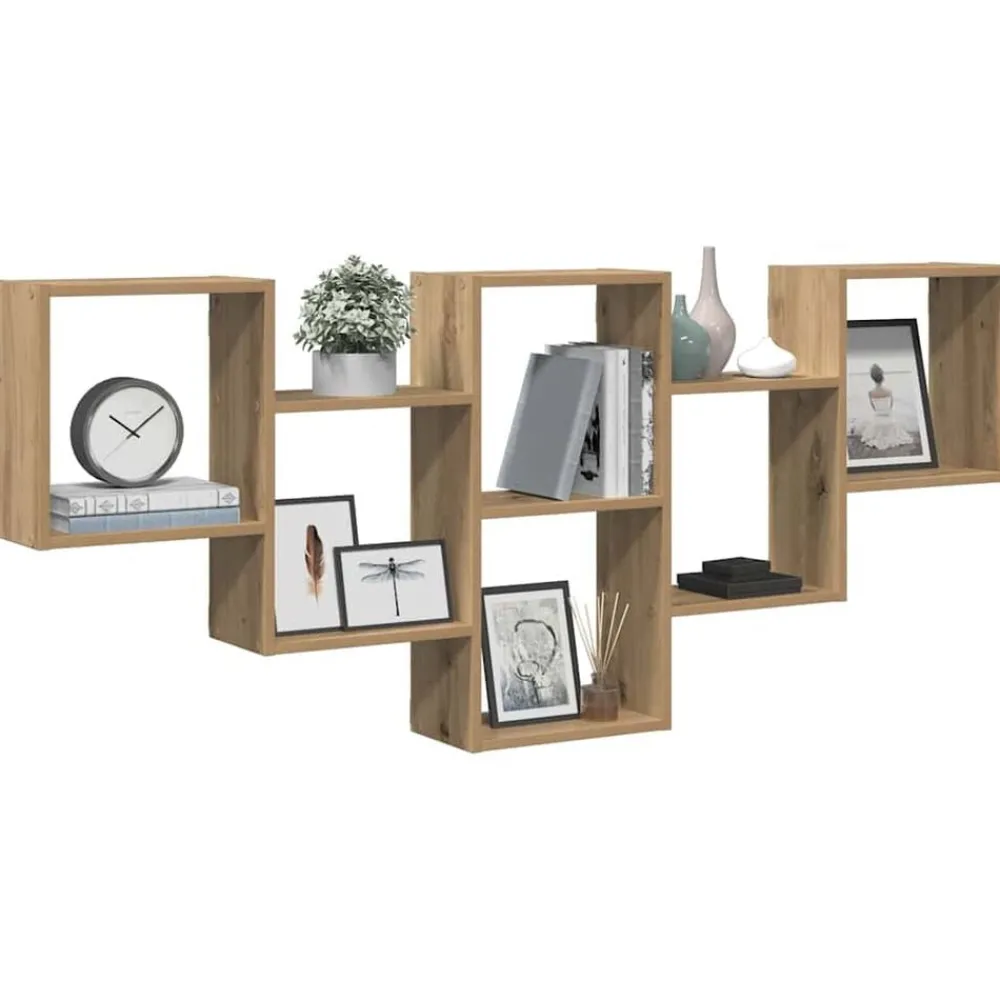 Étagères-vidaXL Étagère murale chêne artisanal 159x18x66 cm bois d'ingénierie Chêne