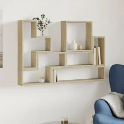 Étagères-vidaXL Étagère murale chêne sonoma 96x12x64 cm bois d’ingénierie Chêne sonoma