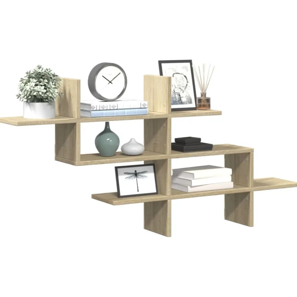 vidaXL Étagère murale chêne sonoma 124,5x18x60,5 cm bois d'ingénierie
