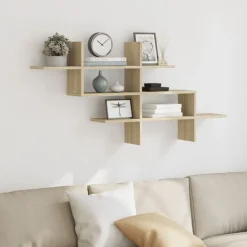 vidaXL Étagère murale chêne sonoma 124,5x18x60,5 cm bois d'ingénierie