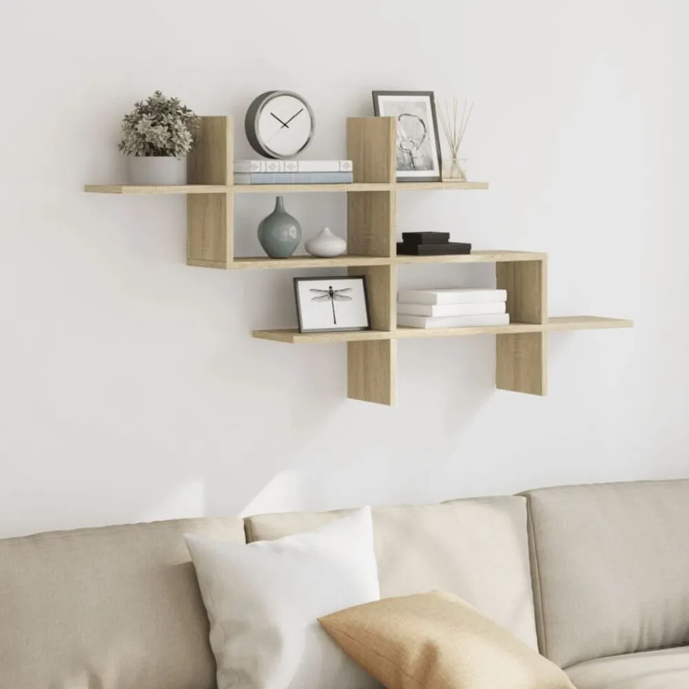 vidaXL Étagère murale chêne sonoma 124,5x18x60,5 cm bois d'ingénierie