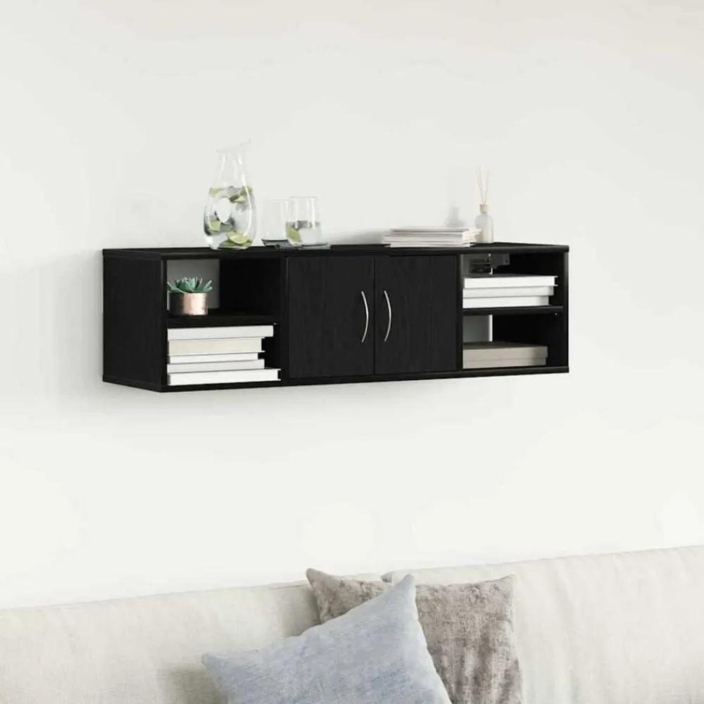 Étagères-vidaXL Étagère Murale Chêne noir 102 x 30 x 29 cm Bois d'ingénierie Chêne noir