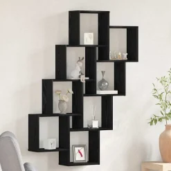 vidaXL Étagère Murale Chêne noir 90 x 15 x 119,5 cm Bois d'ingénierie