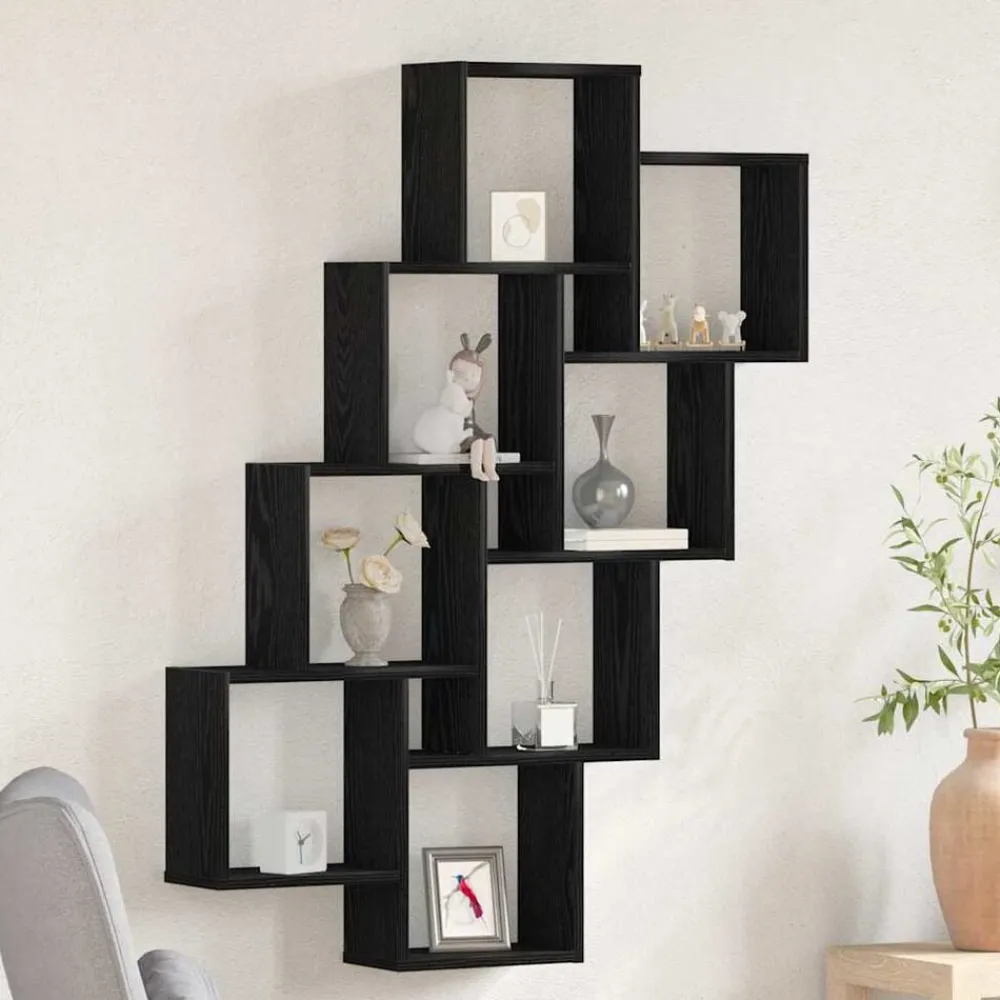 vidaXL Étagère Murale Chêne noir 90 x 15 x 119,5 cm Bois d'ingénierie