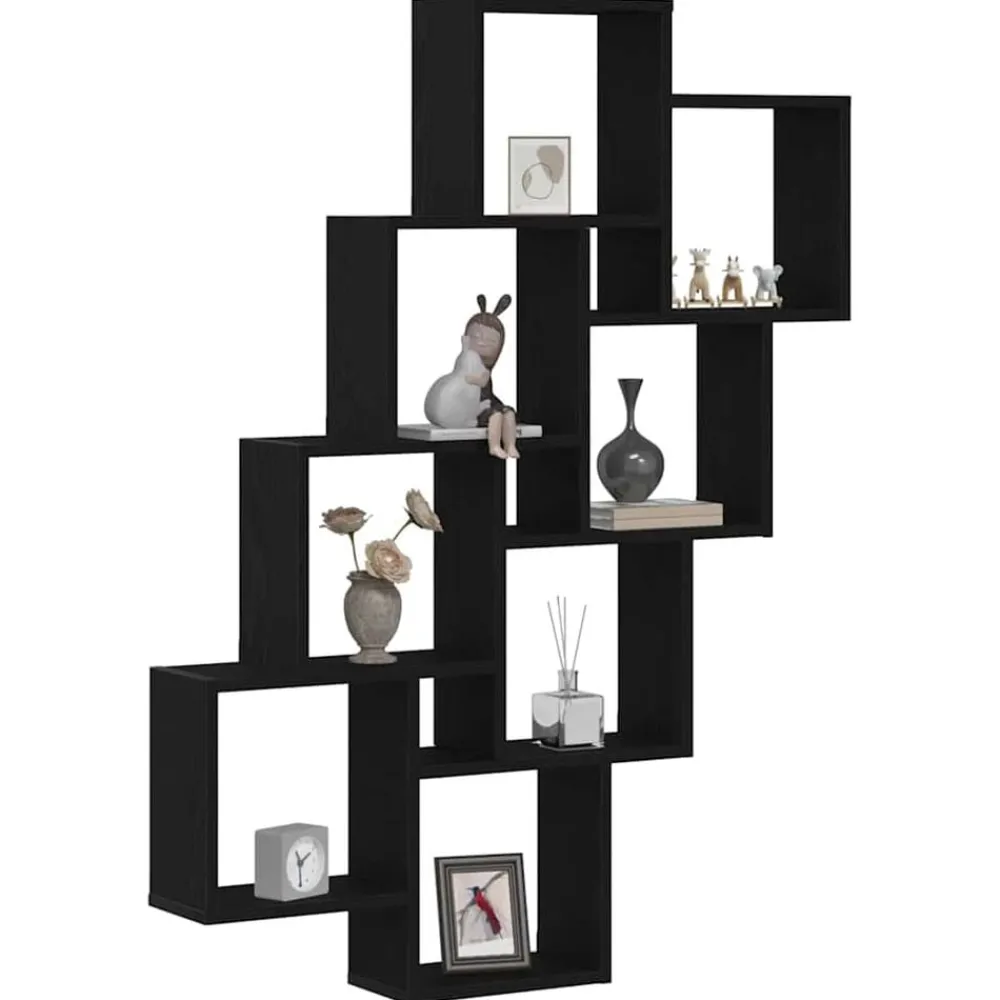 vidaXL Étagère Murale Chêne noir 90 x 15 x 119,5 cm Bois d'ingénierie
