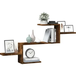 vidaXL Étagère murale chêne fumé 104x15x49 cm bois d'ingénierie