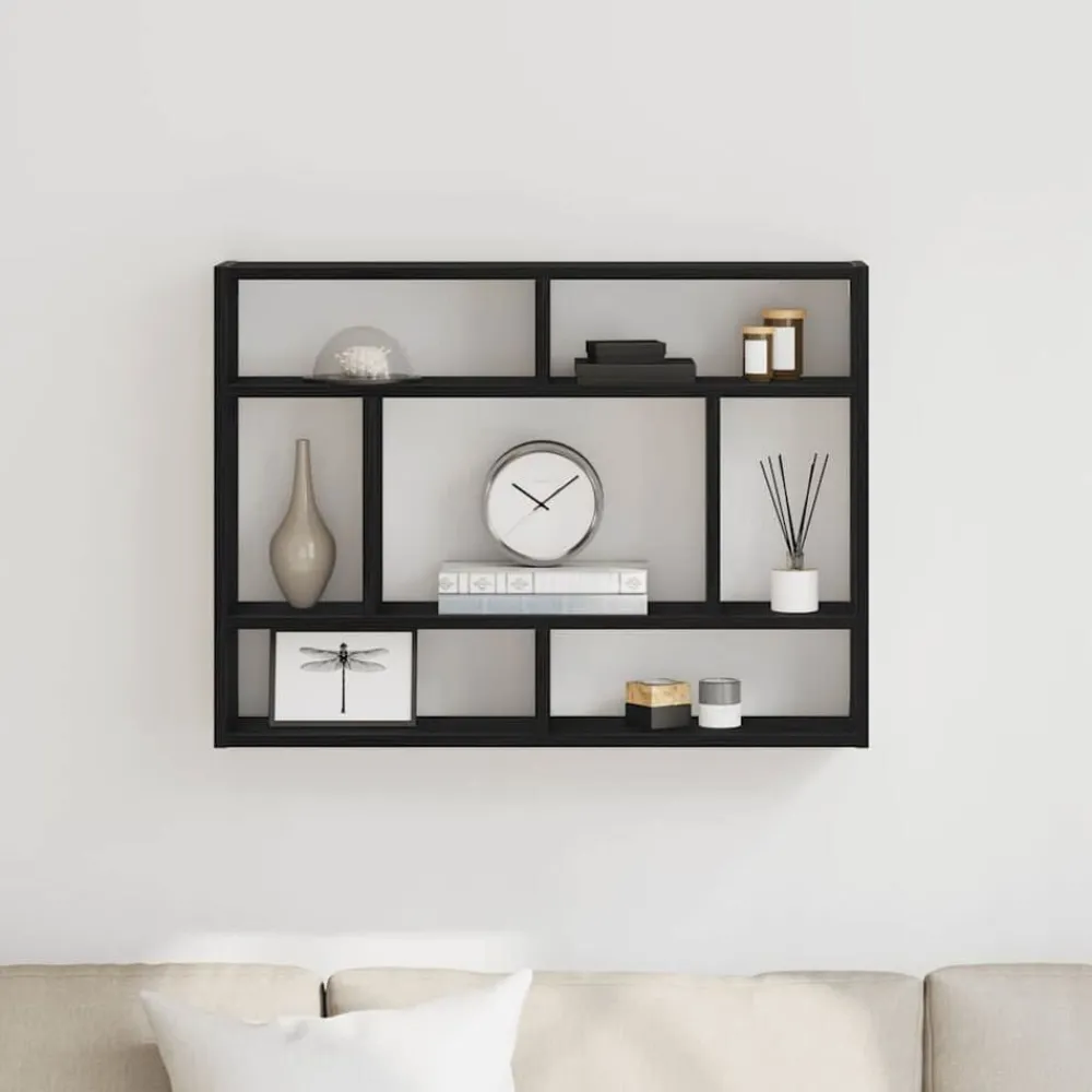 Étagères-vidaXL Étagère murale Chêne noir 75x16x55 cm Bois d'ingénierie Chêne noir