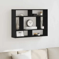 Étagères-vidaXL Étagère murale Chêne noir 75x16x55 cm Bois d'ingénierie Chêne noir