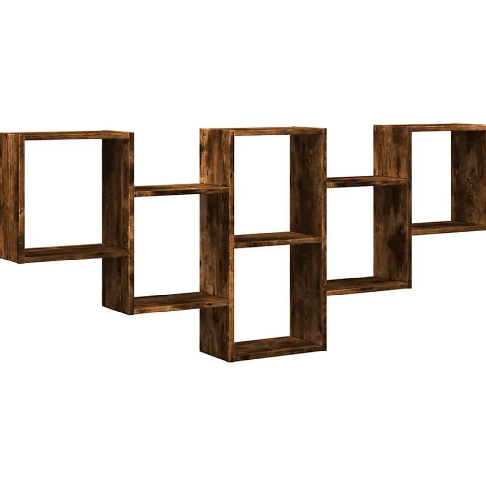 Étagères-vidaXL Étagère murale chêne fumé 159x18x66 cm bois d'ingénierie Chêne fumé